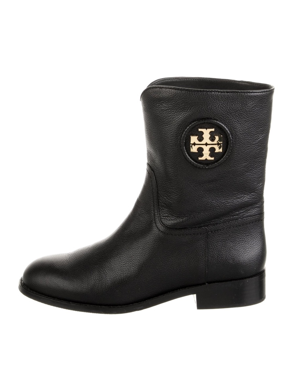 Tory Burch Black Leather Logo Hallie Boot - Sz 11